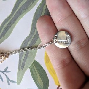Nwot letter L charm initial circle dainty necklace